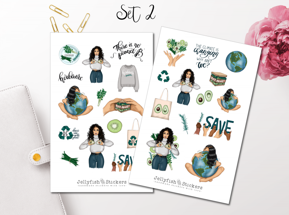 Girl Earth Sticker Set